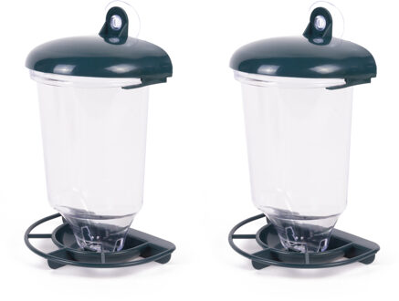 Benson Vogelvoederhuisje - 2x stuks - zuignap - voor raam - 14 x 22 cm - vogelvoedersilo