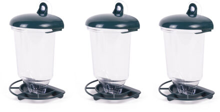 Benson Vogelvoederhuisje - 3x stuks - zuignap - voor raam - 14 x 22 cm - vogelvoedersilo