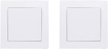 Benson Wandcontactdoos - 2x - schakelaar - inbouw - wit - 80 x 80 mm - 250V AC/10A