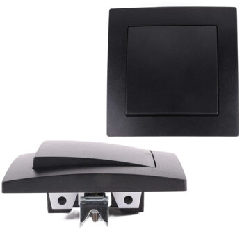 Benson Wandcontactdoos - 2x - schakelaar - inbouw - zwart - 81 x 81 mm -?250V AC/10A