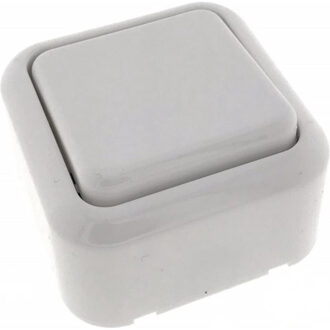 Benson Wandcontactdoos met schakelaar - opbouw - wit - IP20 - 61 x 61 x 35 mm - WCD