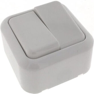 Benson Wandcontactdoos met wisselschakelaar - opbouw - wit - 61 x 61 x 35 mm - WCD