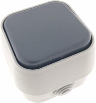 Benson Wandcontactdoos - opbouw - IP54 - 10A - wit/antraciet - stof- en waterdicht