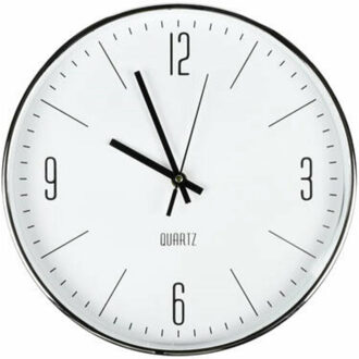Benson Wandklok - zilverkleurig - D30 cm - minimalistisch design - stijlvol