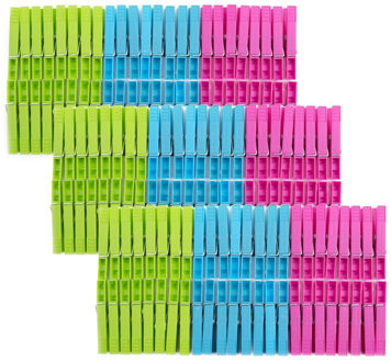 Benson Wasknijpers - 144x stuks - kleurenmix fel - kunststof - 8 cm