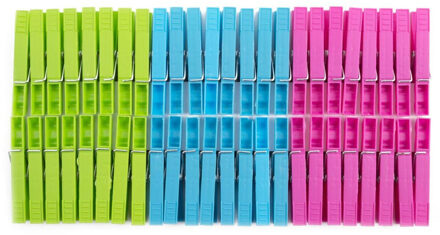 Benson Wasknijpers - 48x stuks - kleurenmix fel - kunststof - 8 cm