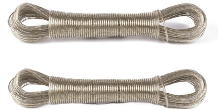 Benson Waslijn - 2x - kledinglijn - 20 meter - geplastificeerd - staalkern