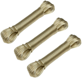 Benson Waslijn - 3x - kledinglijn - 20 meter - geplastificeerd - staalkern