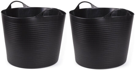 Benson Wasmand - 2x - flexibel - rond - zwart - 45 liter - Emmer