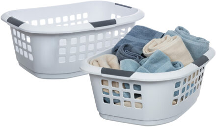 Benson Wasmand extra groot - 2x - wit - kunststof - 51 liter - 67 x 47 x 27 cm