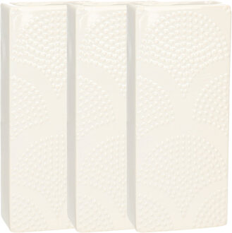Benson Waterverdamper - 3x - ivoor wit - keramiek - 400 ml - radiatorbak luchtbevochtiger - 7,4 x 17,7 cm