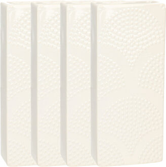 Benson Waterverdamper - 4x - ivoor wit - keramiek - 400 ml - radiatorbak luchtbevochtiger - 7,4 x 17,7 cm