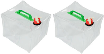 Benson Waterzak/jerrycan - 2x - opvouwbaar - 10 L - Kunststof - met kraantje