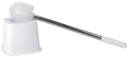 Benson Wc/toiletborstel met houder - wit - 51 cm - Toilet / badkamer accessoires