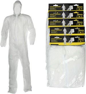 Benson Wegwerp schilders / klussers overall - 6x - one size - Klus overalls voor volwassenen - kunststof