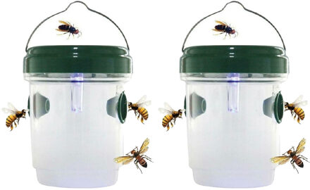 Benson Wespenval solar - 2x - met ophangbeugel - 9,3 x 11,8 cm - muggen / vliegen - zonnepaneel