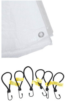 Benson Wit afdekzeil / dekzeil 4 x 6 meter met 24x spanners haakjes