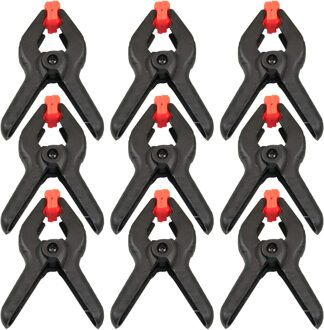 Benson Zeilklemmen/veerklemmen - 10x - kunststof - 10 cm - lijmklemmen met gekartelde kaken