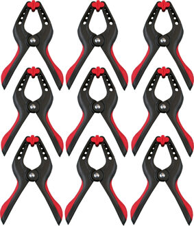 Benson Zeilklemmen/veerklemmen - 10x - kunststof - 10 cm - profi lijmklemmen met rubber heft