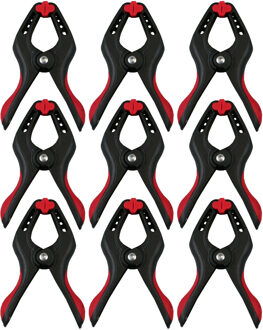 Benson Zeilklemmen/veerklemmen - 10x - kunststof - 15 cm - profi lijmklemmen met rubber heft