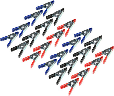 Benson Zeilklemmen/veerklemmen - 24x - staal - 5 cm - mini lijmklemmen