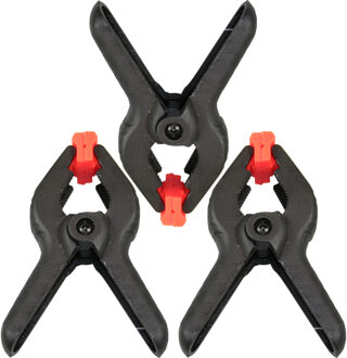 Benson Zeilklemmen/veerklemmen - 3x - kunststof - 10 cm - lijmklemmen met gekartelde kaken