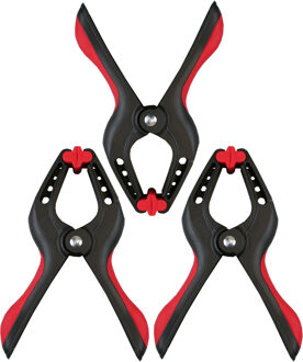 Benson Zeilklemmen/veerklemmen - 3x - kunststof - 10 cm - profi lijmklemmen met rubber heft