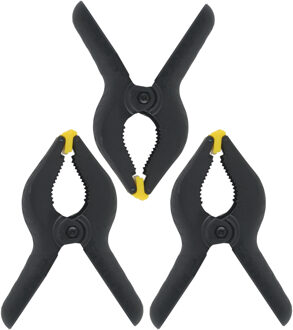 Benson Zeilklemmen/veerklemmen - 3x - kunststof - 15 cm - lijmklemmen met gekartelde kaken