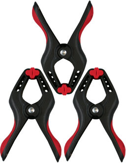 Benson Zeilklemmen/veerklemmen - 3x - kunststof - 15 cm - profi lijmklemmen met rubber heft