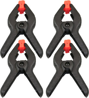 Benson Zeilklemmen/veerklemmen - 4x - kunststof - 10 cm - lijmklemmen met gekartelde kaken