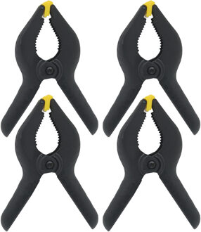 Benson Zeilklemmen/veerklemmen - 4x - kunststof - 15 cm - lijmklemmen met gekartelde kaken