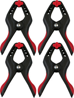 Benson Zeilklemmen/veerklemmen - 4x - kunststof - 15 cm - profi lijmklemmen met rubber heft