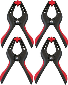 Benson Zeilklemmen/veerklemmen - 4x - kunststof - 22 cm - profi lijmklemmen met rubber heft