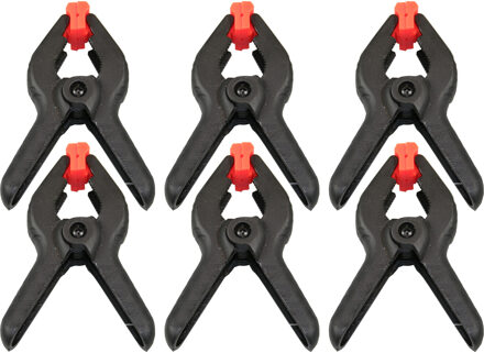 Benson Zeilklemmen/veerklemmen - 6x - kunststof - 10 cm - lijmklemmen met gekartelde kaken