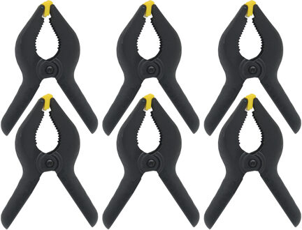 Benson Zeilklemmen/veerklemmen - 6x - kunststof - 15 cm - lijmklemmen met gekartelde kaken