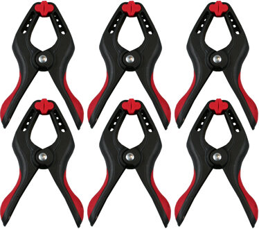 Benson Zeilklemmen/veerklemmen - 6x - kunststof - 15 cm - profi lijmklemmen met rubber heft