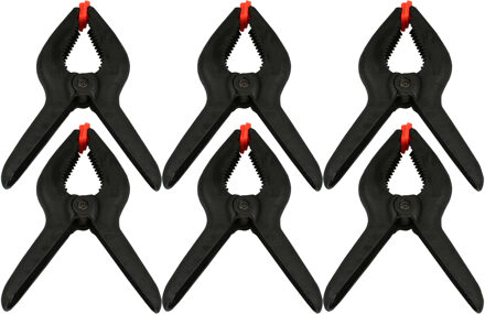 Benson Zeilklemmen/veerklemmen - 6x - kunststof - 22 cm - lijmklemmen met gekartelde kaken