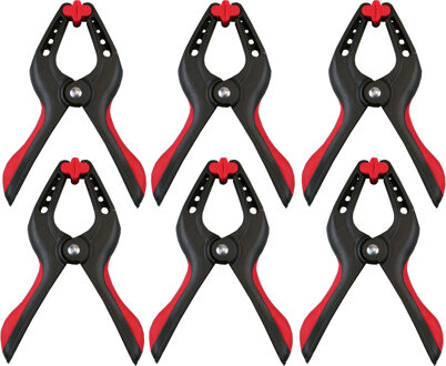 Benson Zeilklemmen/veerklemmen - 6x - kunststof - 22 cm - profi lijmklemmen met rubber heft