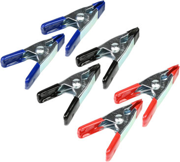 Benson Zeilklemmen/veerklemmen - 6x - staal - 5 cm - mini lijmklemmen
