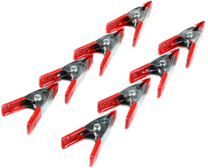 Benson Zeilklemmen/veerklemmen - 8x - staal - 5 cm - mini lijmklemmen