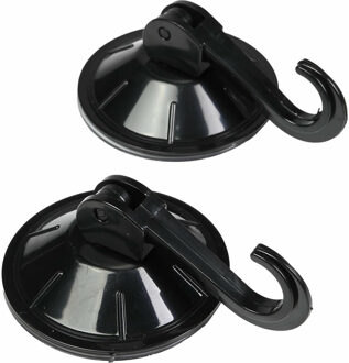 Benson Zuignaphaakjes - 2x - zwart - kunststof - draagkracht 2 kg