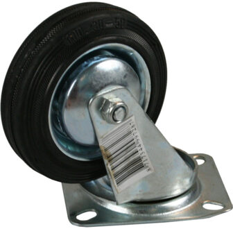 Benson Zwenkwielen/transportwielen - 4x stuks - rubber - 200 mm - max 205 kg