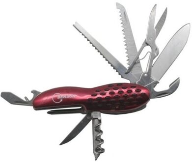 Benson Zwitsers zakmes - rood - RVS - 12 functies - multifunctioneel