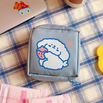 Bentoy Milkjoy Vrouwen Maandverband Zak Meisjes Korea Portemonnee Card Case Clear Tampon Japan Opslag Houder Waterproof Make Up blauw