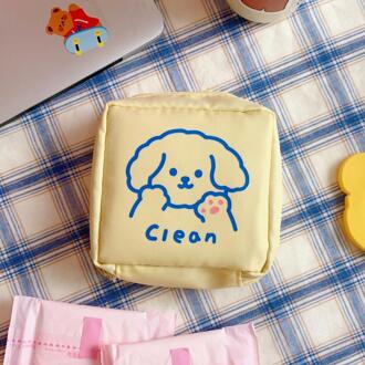 Bentoy Milkjoy Vrouwen Maandverband Zak Meisjes Korea Portemonnee Card Case Clear Tampon Japan Opslag Houder Waterproof Make Up geel