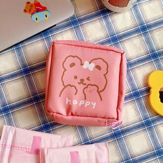 Bentoy Milkjoy Vrouwen Maandverband Zak Meisjes Korea Portemonnee Card Case Clear Tampon Japan Opslag Houder Waterproof Make Up roze