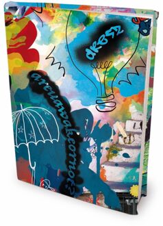 Benza elastische boekenkaft A4 Street Art textiel/elastaan