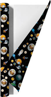 Benza Emoji Space Kaftpapier Voor Schoolboeken - 200 X 70 Cm - 6 Rollen