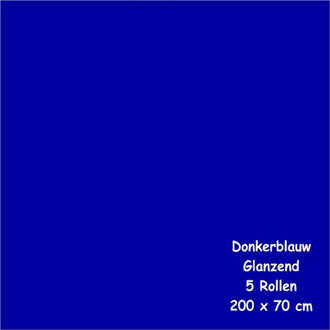 Benza Kaftpapier Schoolboeken - Glanzend Donkerblauw - 200 X 70 Cm - 5 Rollen