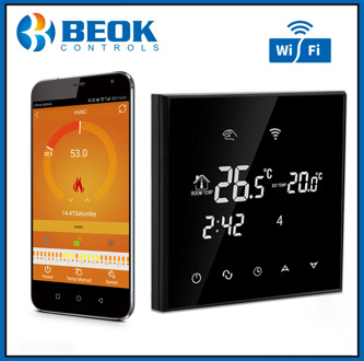 Beok 220V WiFi Thermostat Warm Floor for Electric Floor Heating Smart Home Digital Thermostat Voice Comtrol by Google Alexa